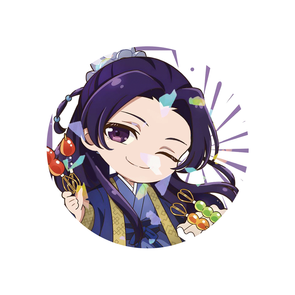 Circle Button Pin 58mm - Apothecary Diaries Kusuriya no Hitorigoto (Chibi Style)