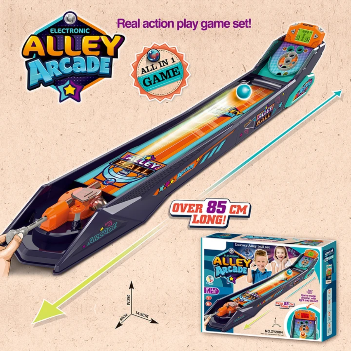 Electronic Arcade Alley Ball – 85cm Automatic Scoring Tabletop Game