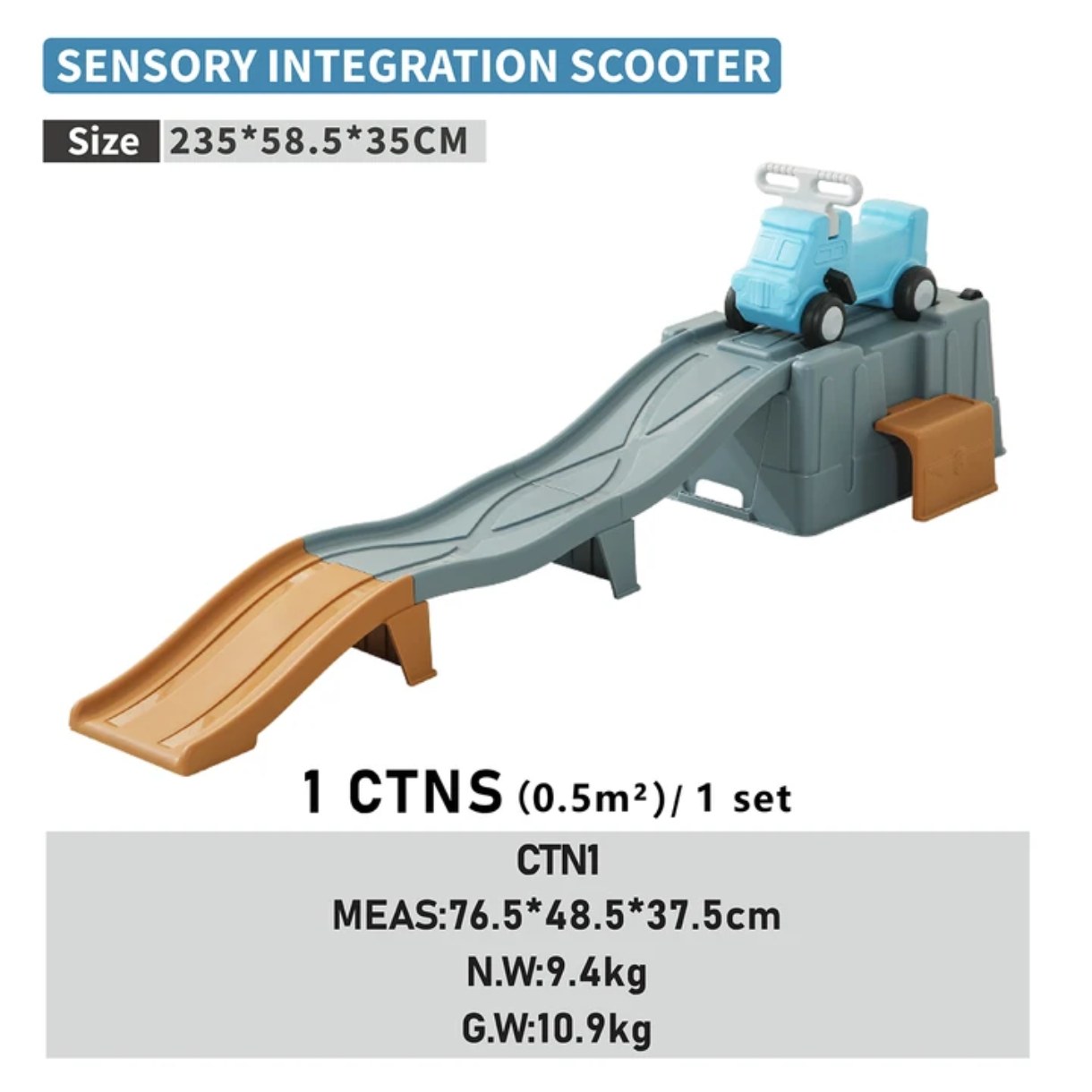 Kids Indoor Roller Coaster Ride-On Set – 235cm Adjustable Track Toy