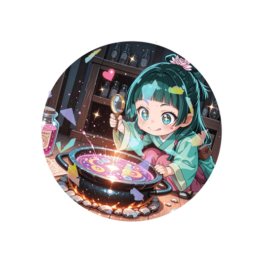 Circle Button Pin 58mm - Apothecary Diaries Kusuriya no Hitorigoto (Chibi Style)
