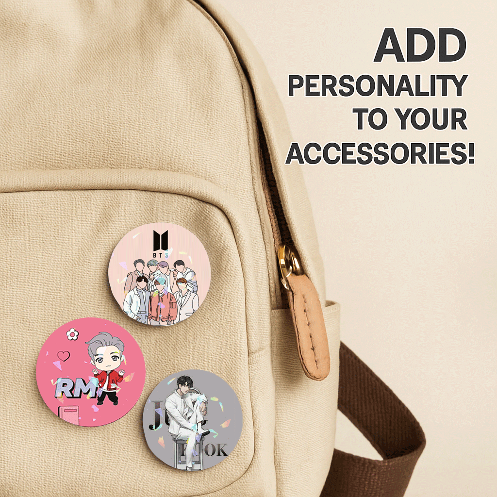 Circle Button Pin 58mm - BTS