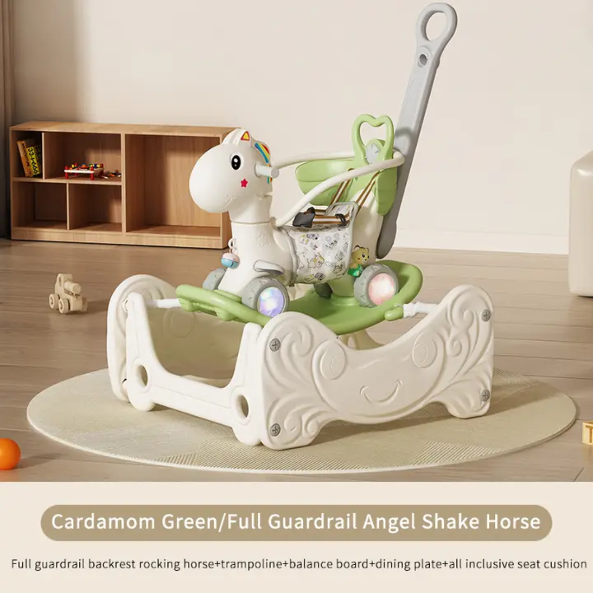 4-in-1 Unicorn Ride-On Toy for Toddlers | Trampoline, Rocking Horse, Cart & Slide Modes