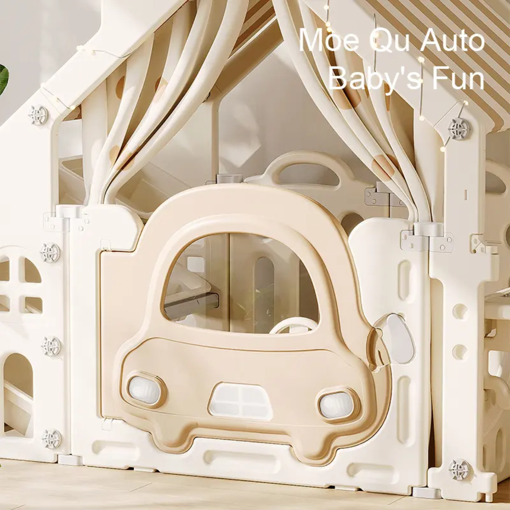 Multifunctional Kids Playhouse Tent with Car Door, Toy Storage & Building Block Table – Indoor Activity House for Toddlers