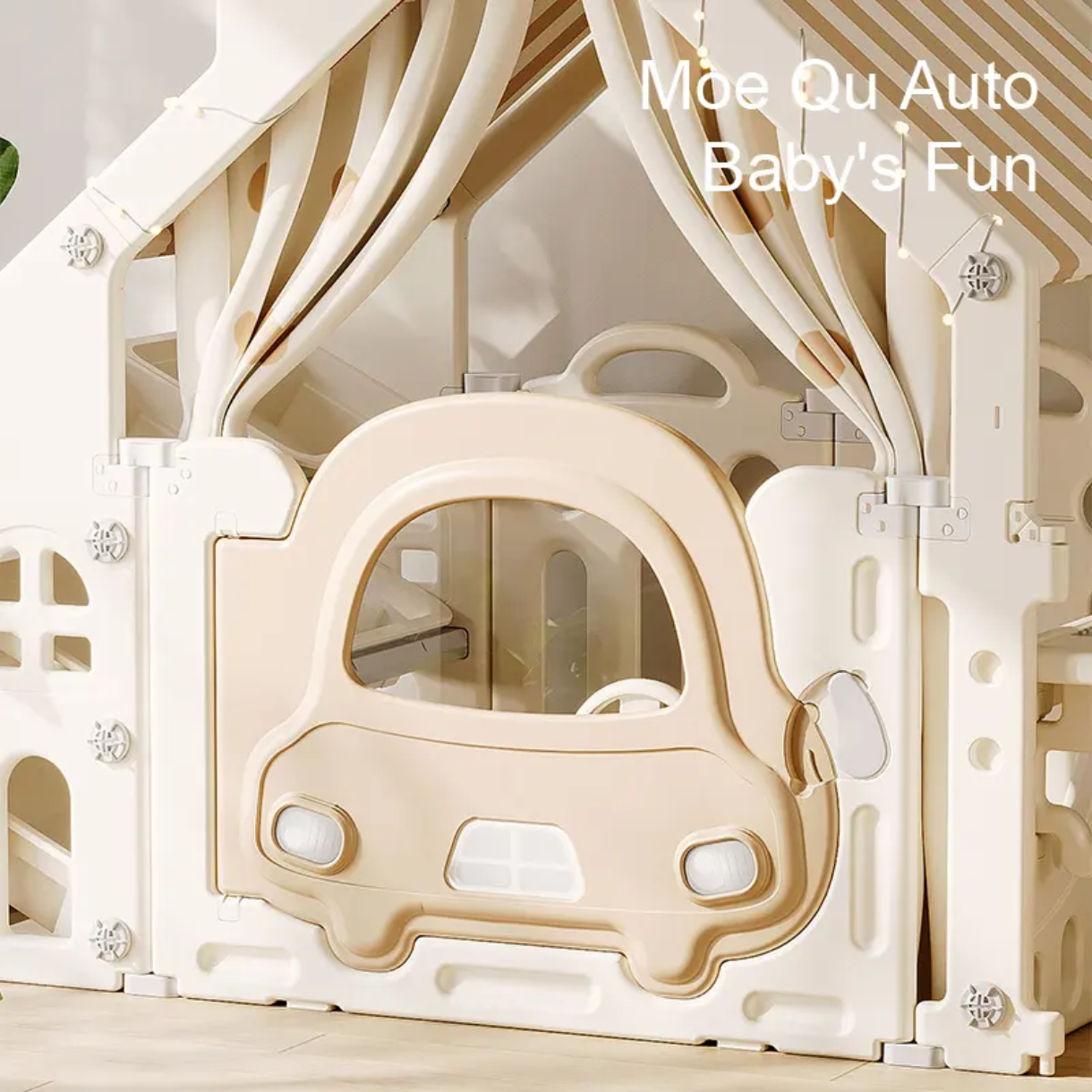 Multifunctional Kids Playhouse Tent with Car Door, Toy Storage & Building Block Table – Indoor Activity House for Toddlers