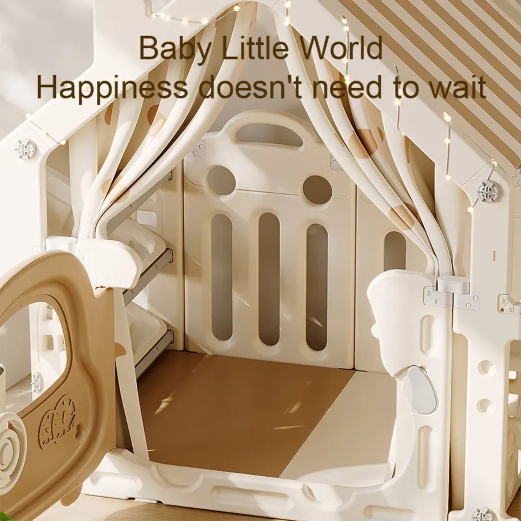 Multifunctional Kids Playhouse Tent with Car Door, Toy Storage & Building Block Table – Indoor Activity House for Toddlers