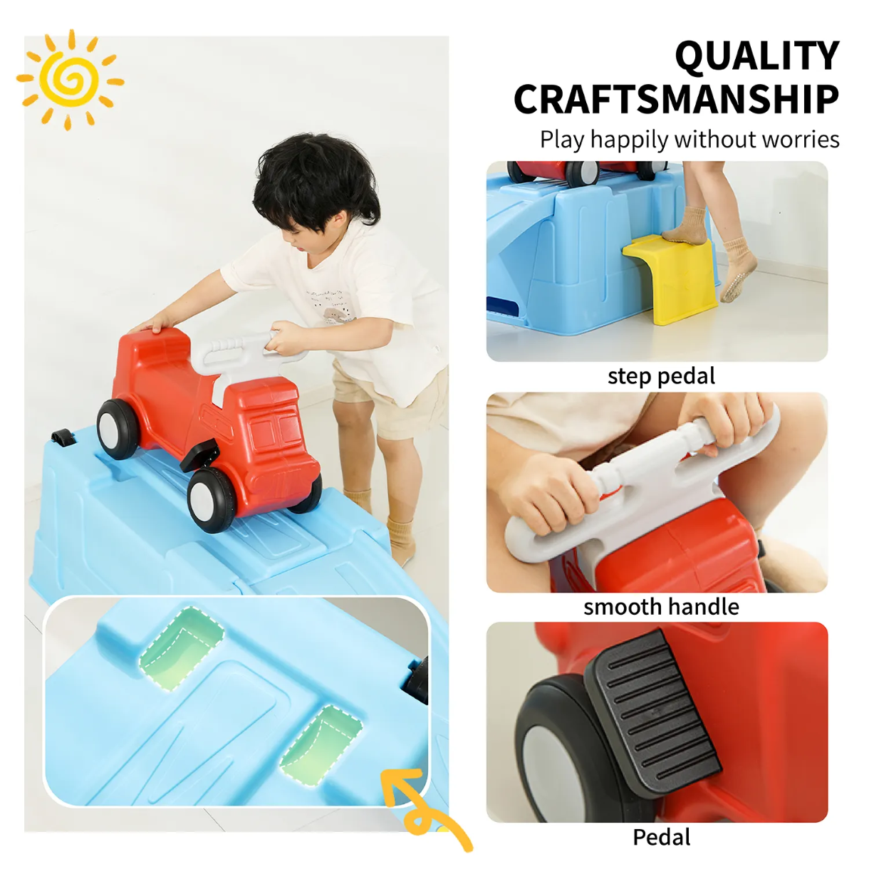 Kids Indoor Roller Coaster Ride-On Set – 235cm Adjustable Track Toy