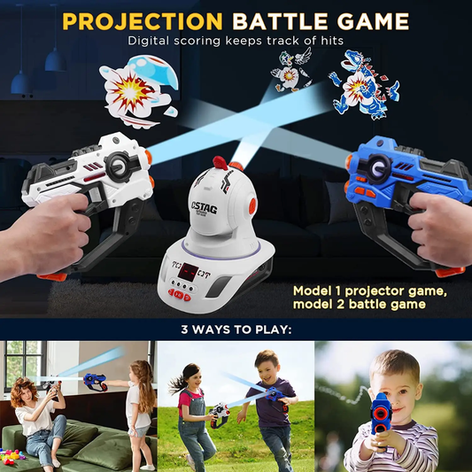 Laser Tag Shooting Projector Game – Interactive Toy with Ducks, Robots & More | Quack Attack Arcade for Kids