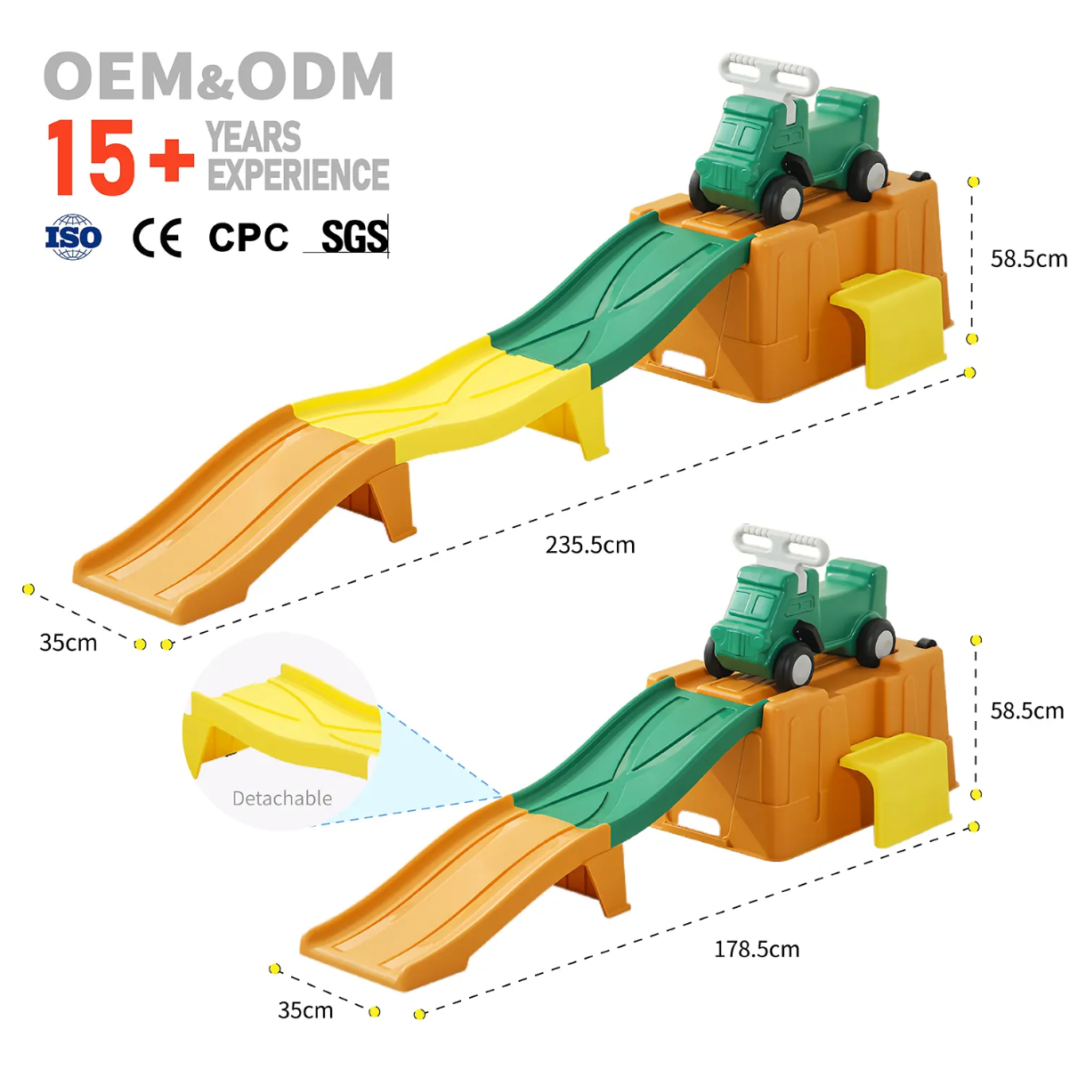 Kids Indoor Roller Coaster Ride-On Set – 235cm Adjustable Track Toy