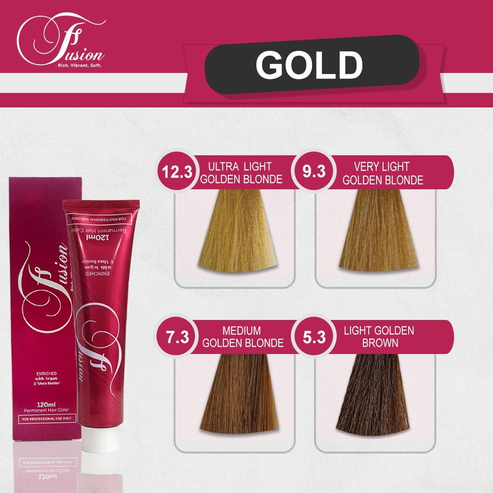 Fusion Hair Color Creme 120ml (Gold)