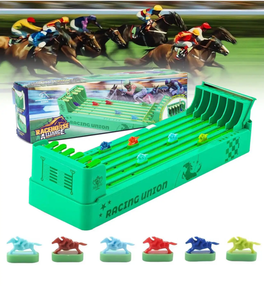 Mini Desktop Horse Racing Game Toy – Battery Operated 6-Horse Derby Racing Table for Kids, Family & Party Entertainment