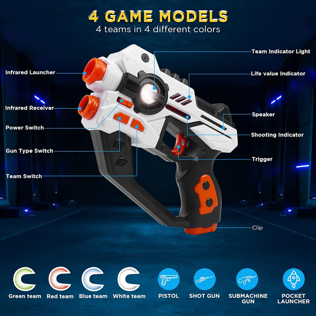 Laser Tag Shooting Projector Game – Interactive Toy with Ducks, Robots & More | Quack Attack Arcade for Kids