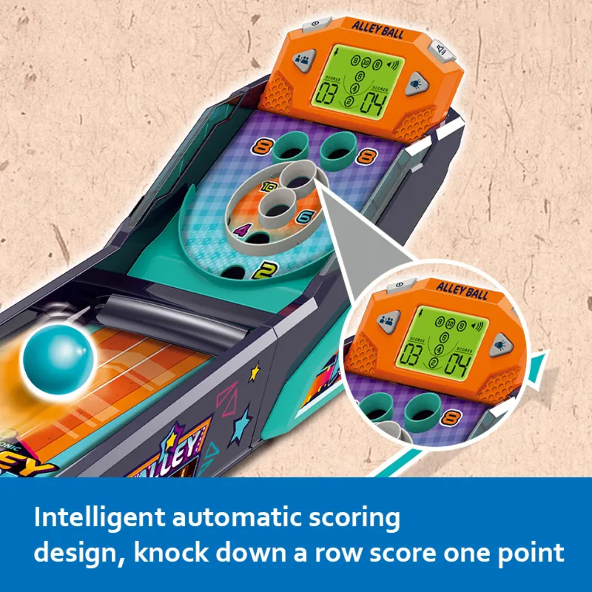 Electronic Arcade Alley Ball – 85cm Automatic Scoring Tabletop Game