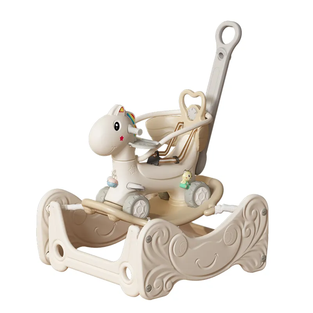 4-in-1 Unicorn Ride-On Toy for Toddlers | Trampoline, Rocking Horse, Cart & Slide Modes