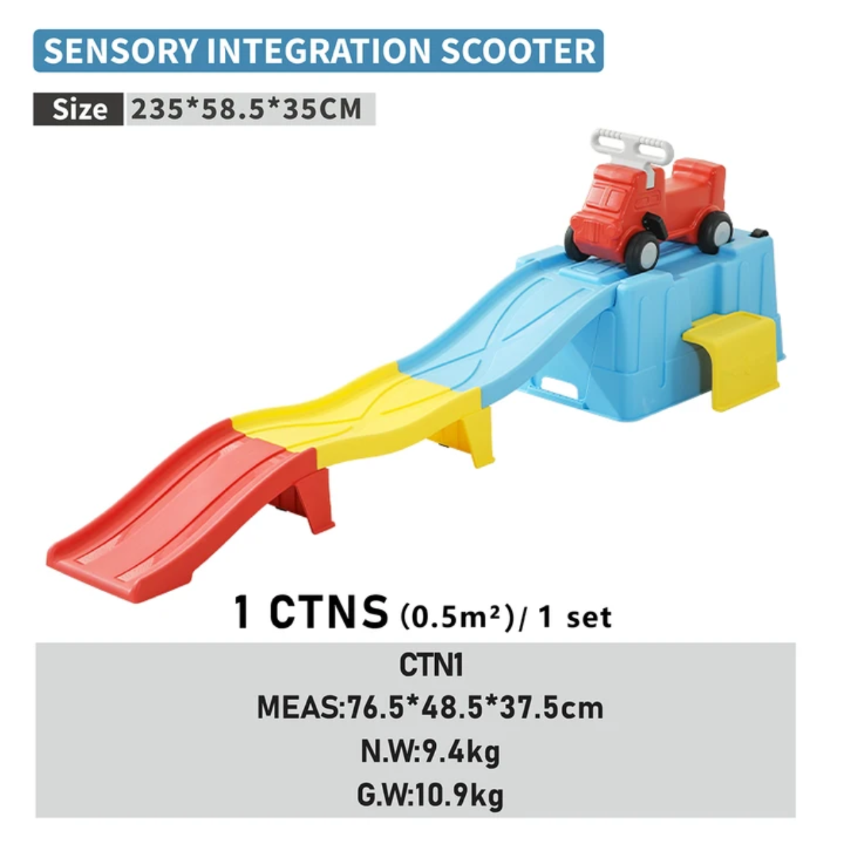 Kids Indoor Roller Coaster Ride-On Set – 235cm Adjustable Track Toy